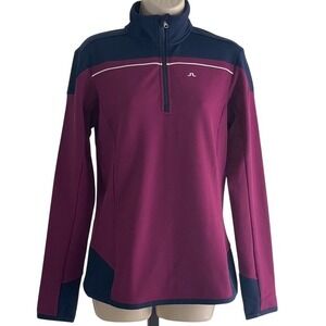 J Lindeberg Jarvis Golf 1/4 Zip‎ Pullover Womens L Purple Fieldsensor Mid Layer